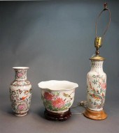 CHINESE FAMILLE ROSE VASE CONV