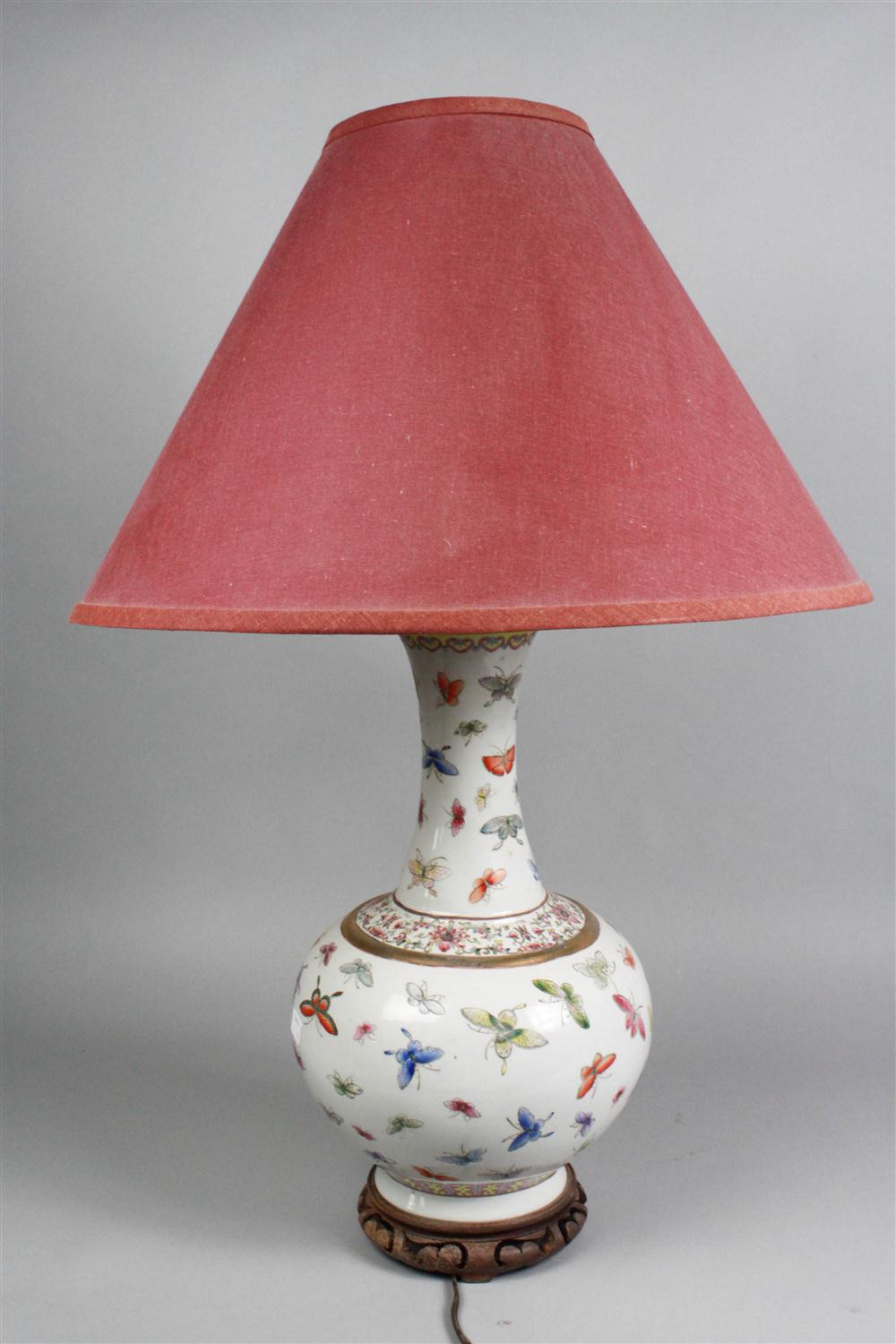 CHINESE FAMILLE ROSE VASE of bottle