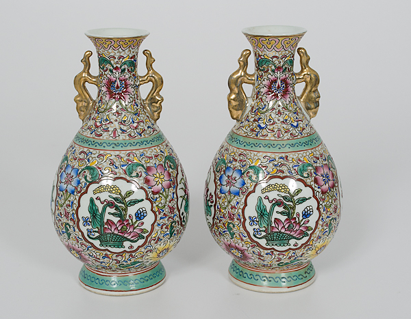 Chinese Famille Rose Vases China. A