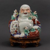 CHINESE FAMILLE VASE FIGURE OF