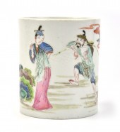 CHINESE FAMILLE VERTE BRUSHPOT
