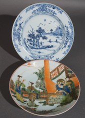 CHINESE FAMILLE VERTE DISH AND
