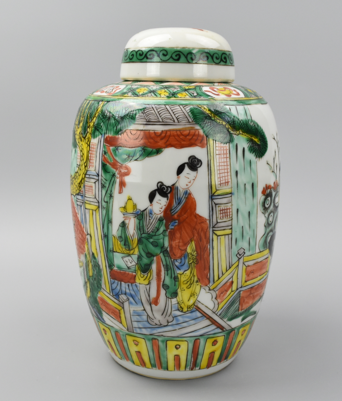 CHINESE FAMILLE VERTE JAR&COVER