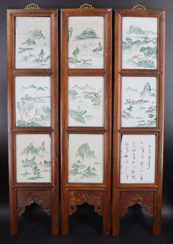 CHINESE FAMILLE VERTE PANELS IN