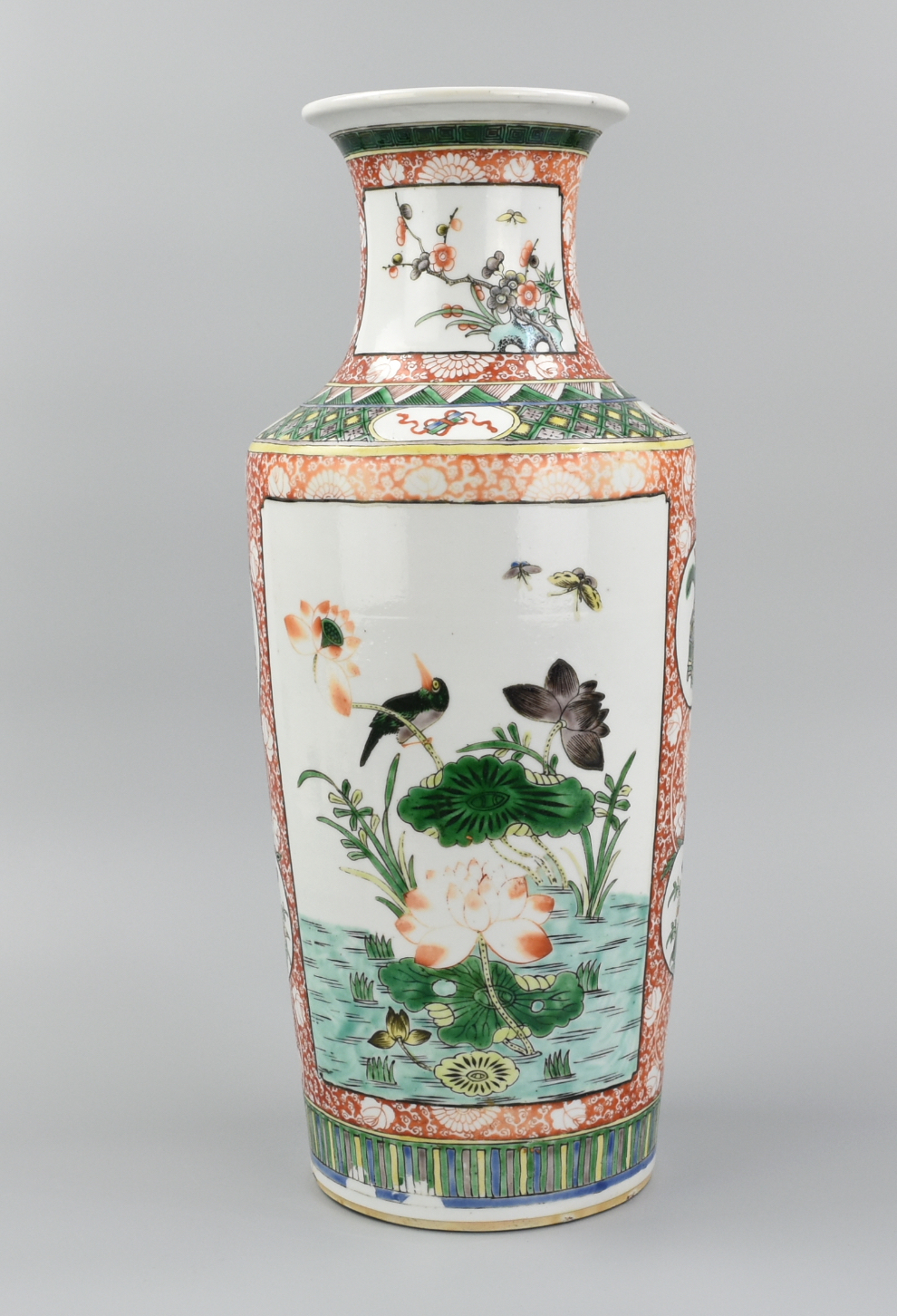 CHINESE FAMILLE VERTE VASE W/