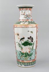 CHINESE FAMILLE VERTE VASE W/
