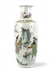 CHINESE FAMILLE VERTE VASE W/