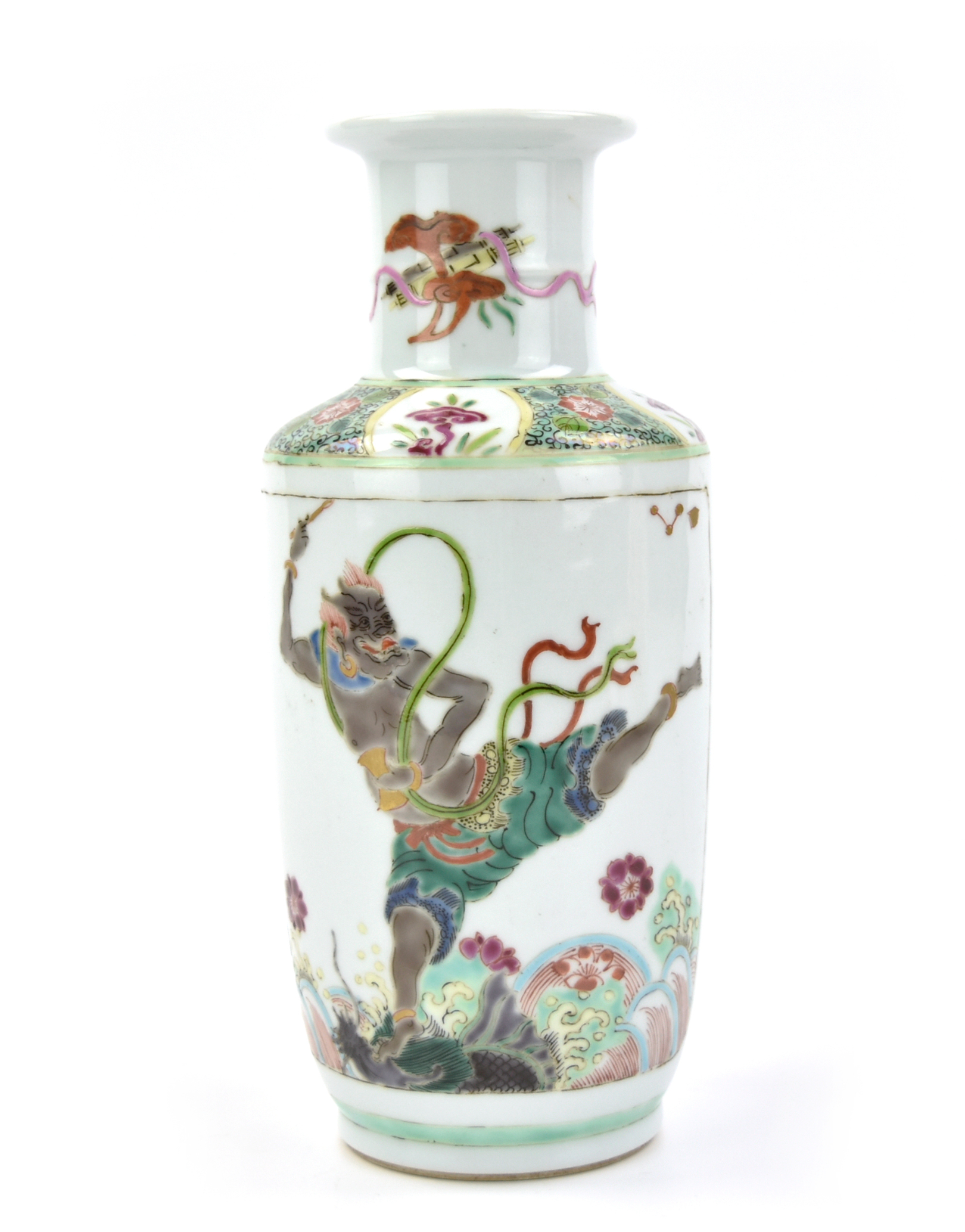 CHINESE FAMILLE VERTE VASE W/