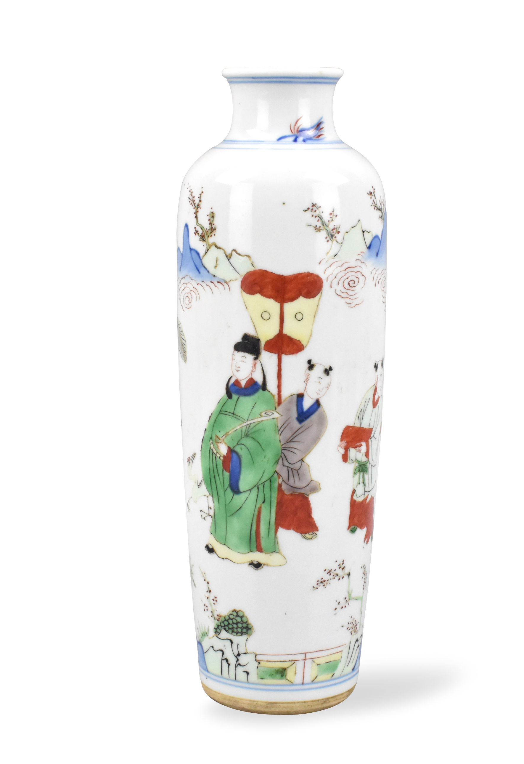 CHINESE FAMILLE VERTE VASE W/