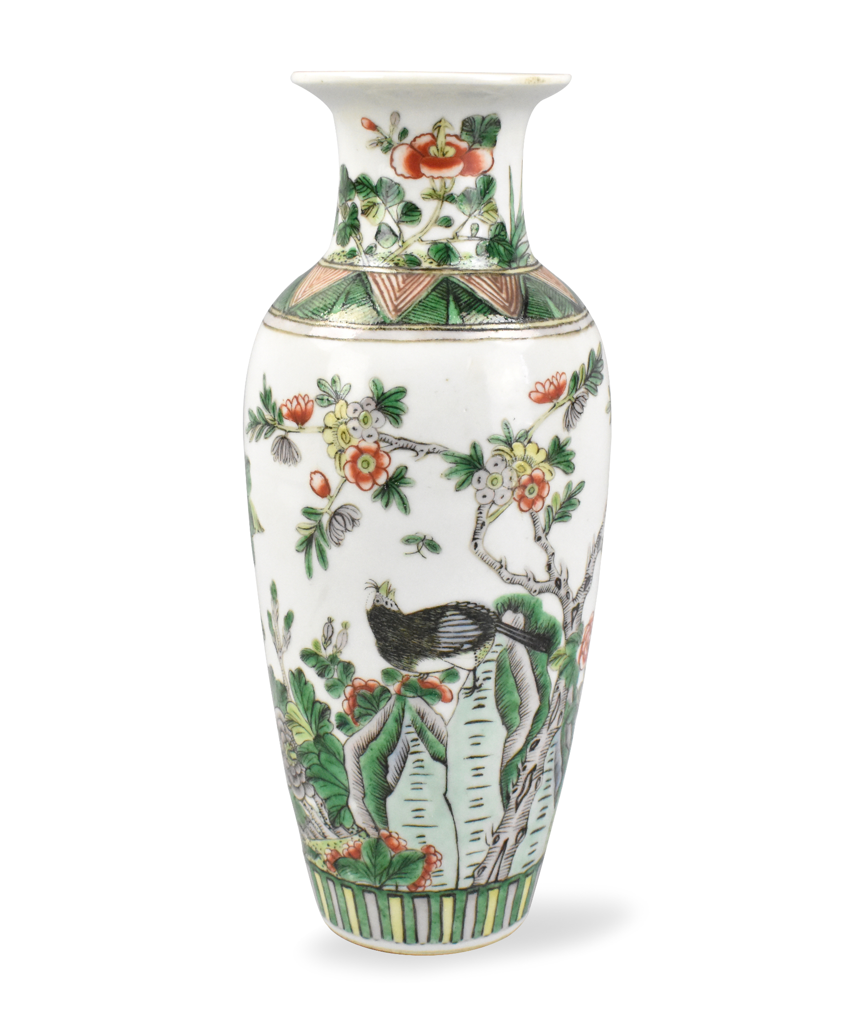 CHINESE FAMILLE VERTE VASE W/