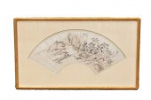 CHINESE FAN PAINTING OF LANDSC