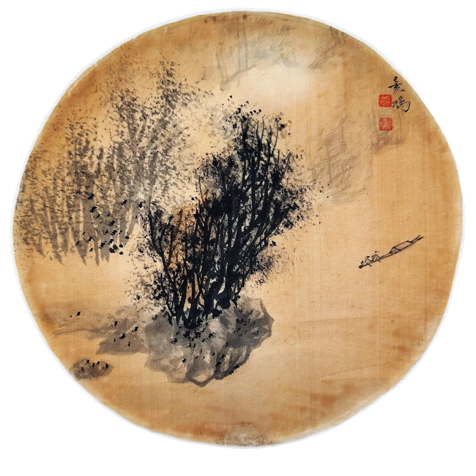 CHINESE FAN PAINTING, TANG HONG
