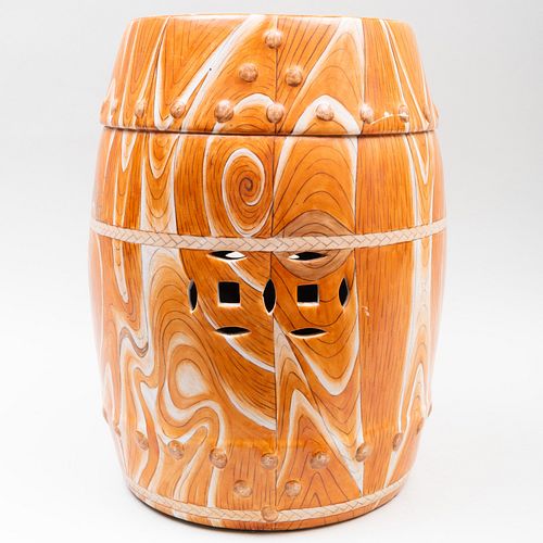 CHINESE FAUX BOIS PORCELAIN CHINESE