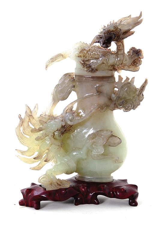 Chinese figural carved jade covered