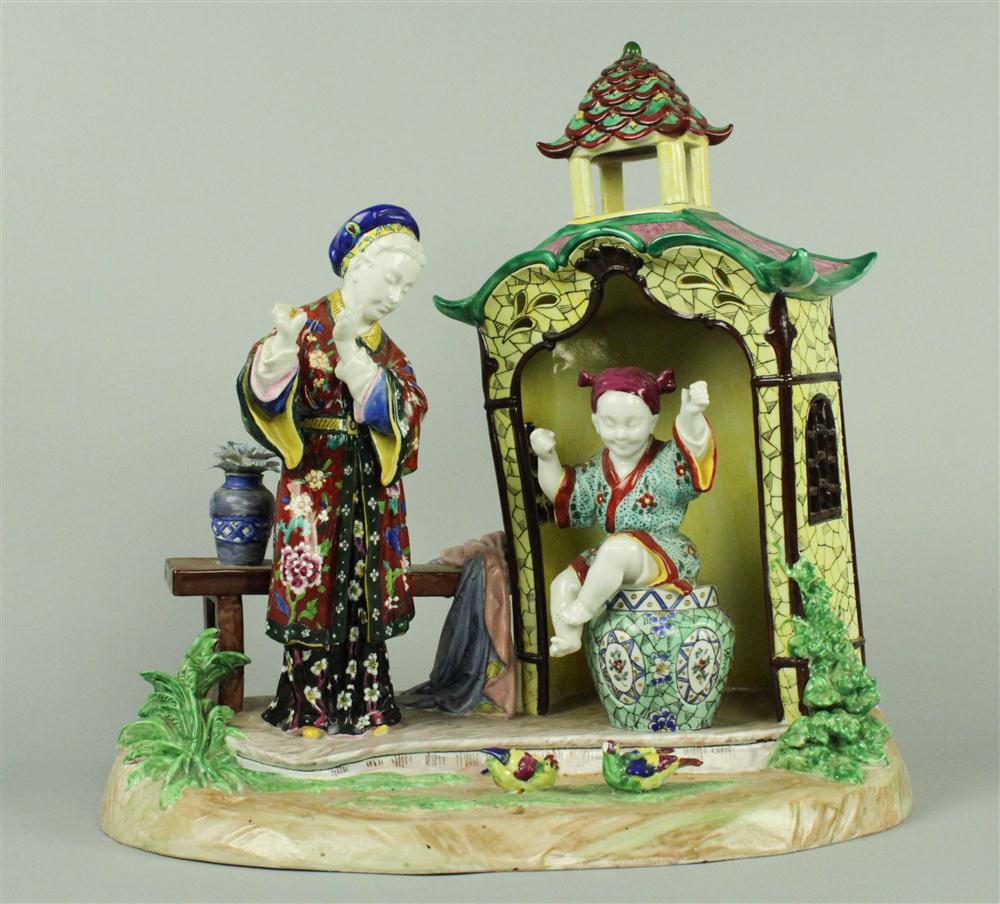 CHINESE FIGURAL GROUP modelled as a