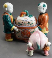 CHINESE FIGURAL GROUP OF THREE