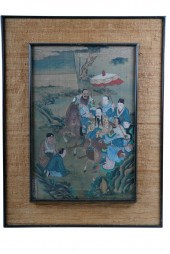 CHINESE FIGURAL GROUP SCENEwat
