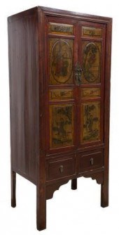 CHINESE FIGURAL PAINTED LACQUE