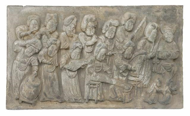 CHINESE FIGURAL PANEL, TANG STYLE