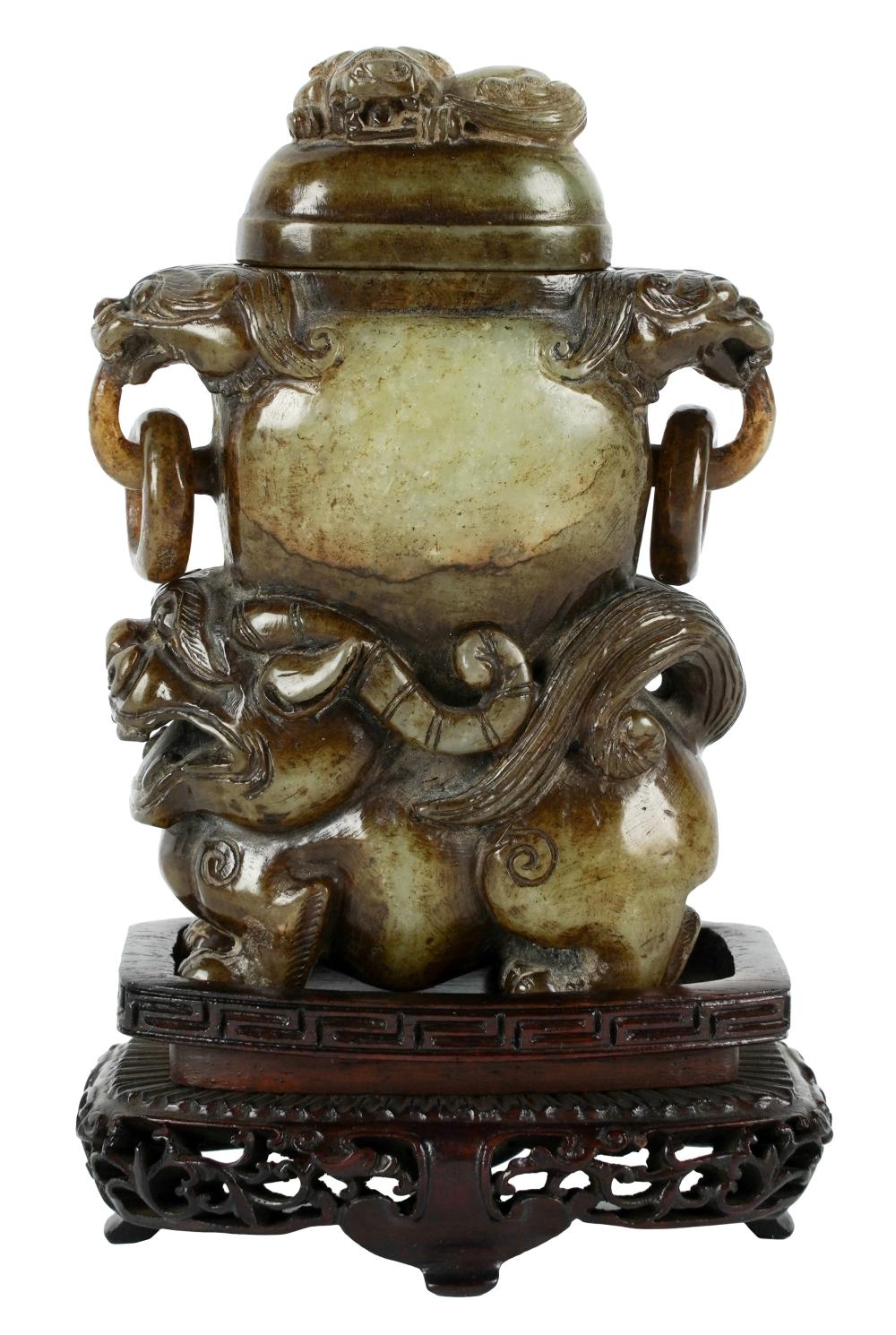 CHINESE FIGURAL STONE CENSERwith