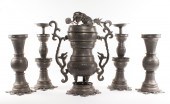 CHINESE FIVE-PIECE PEWTER ALTA