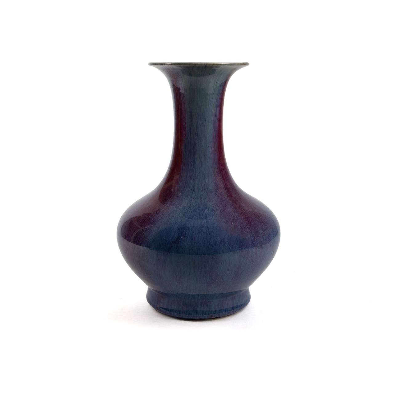 CHINESE FLAMBE BOTTLE VASE IN THE
