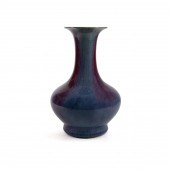 CHINESE FLAMBE BOTTLE VASE IN