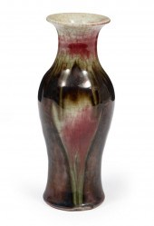 CHINESE FLAMBE GLAZED BALUSTER