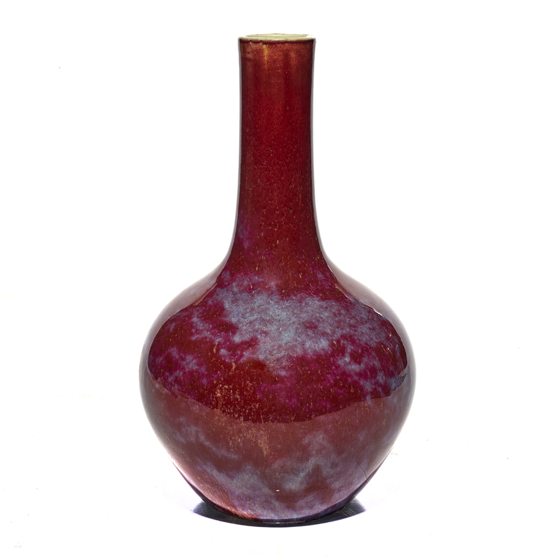 CHINESE FLAMBE GLAZED GLOBULAR VASE