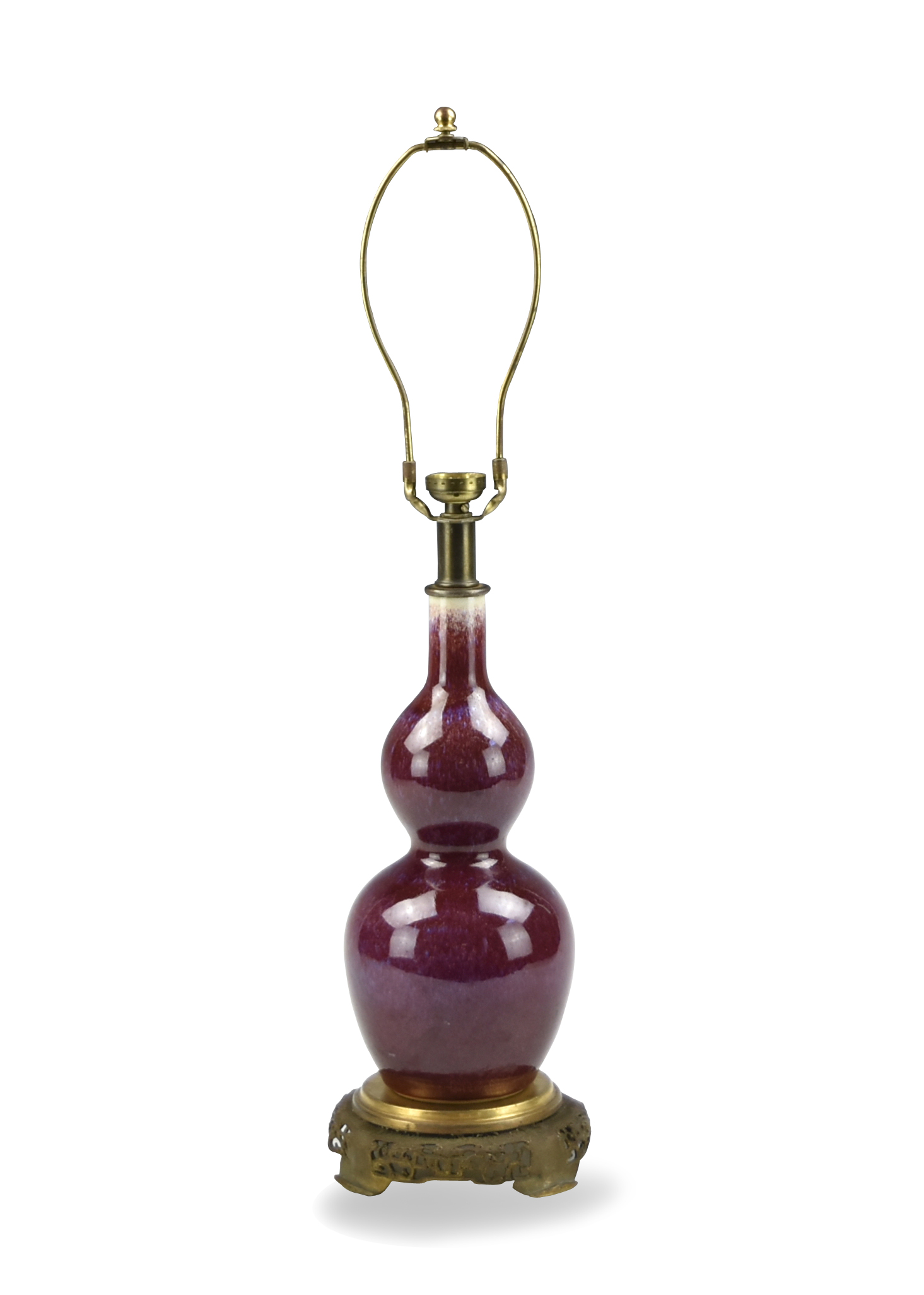 CHINESE FLAMBE GLAZED GOURD VASE