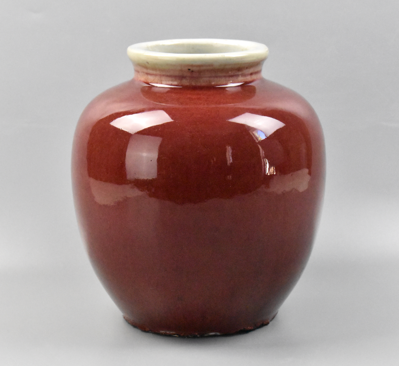 CHINESE FLAMBE GLAZED JAR, 19TH