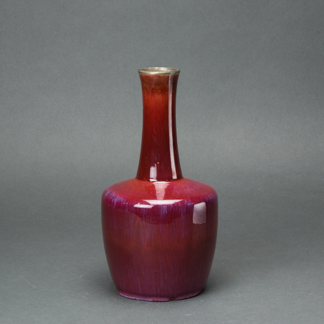 CHINESE FLAMBE GLAZED MALLET VASE
