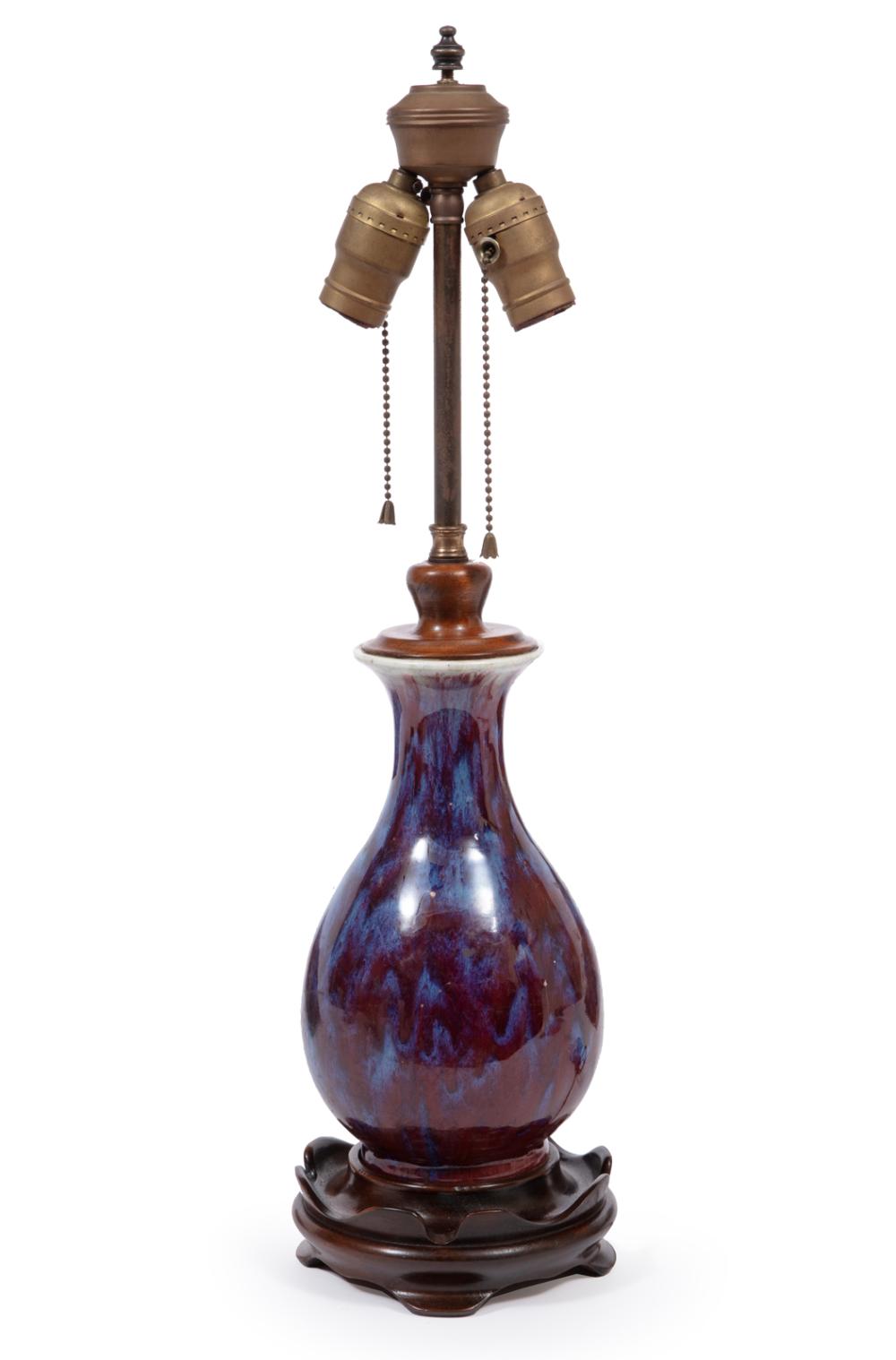 CHINESE FLAMBE GLAZED PORCELAIN