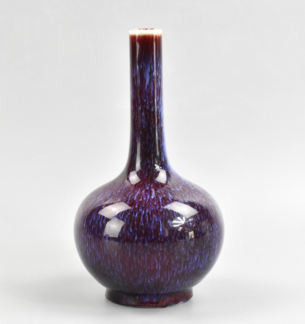 CHINESE FLAMBE GLAZED VASE, QING