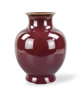 CHINESE FLAMBE GLAZED ZUN VASE
