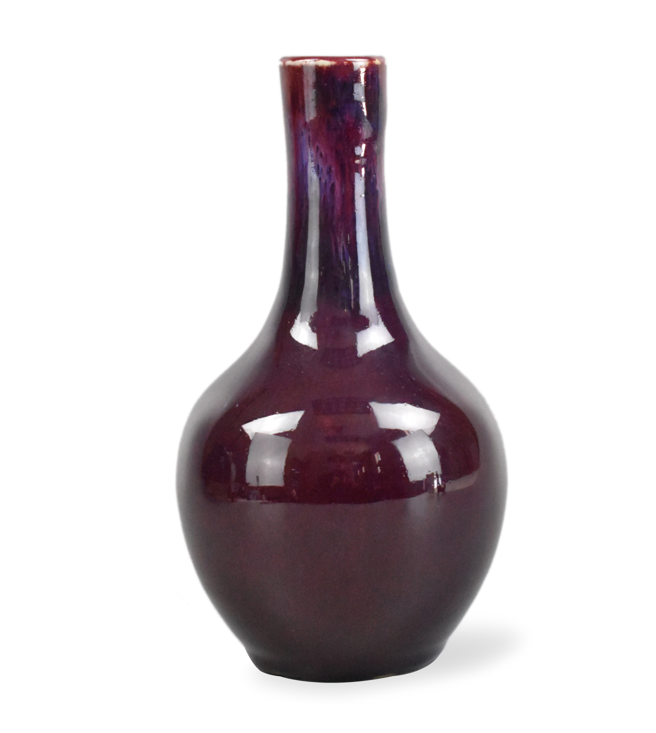 CHINESE FLAMBE GLOBULAR VASE