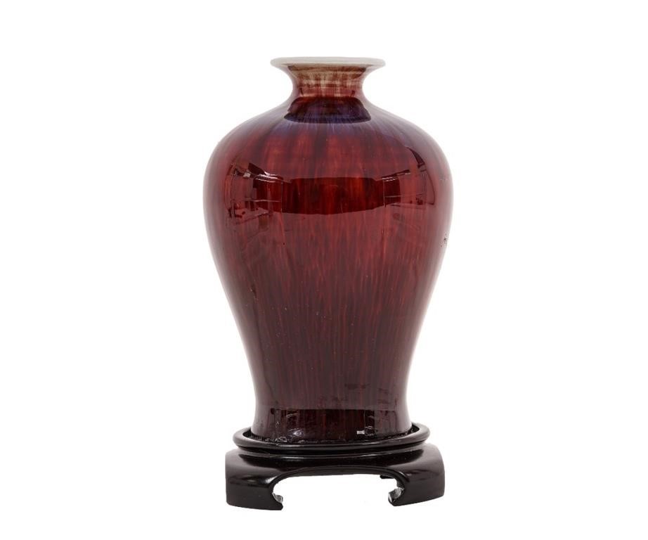 Chinese flambe vase, probably