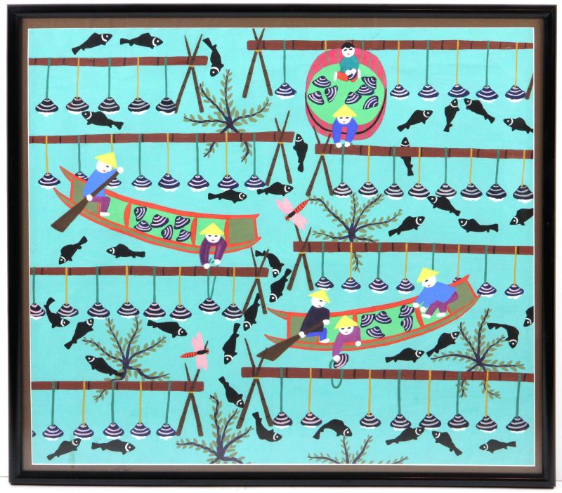 Chinese Folk Art Paintinggouache on