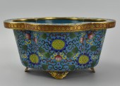 CHINESE FOOTED CLOISONNE QUATR