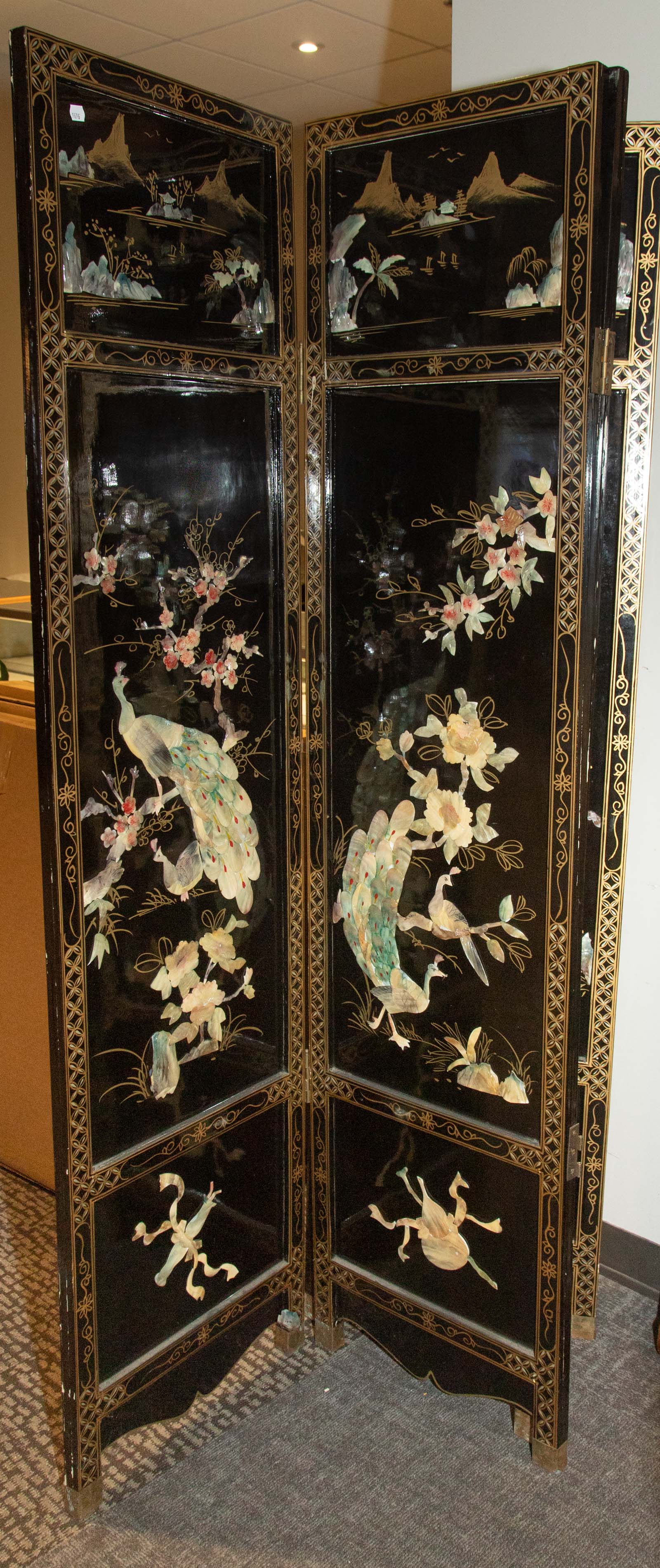 CHINESE FOUR-FOLD ROOM DIVIDER 20th
