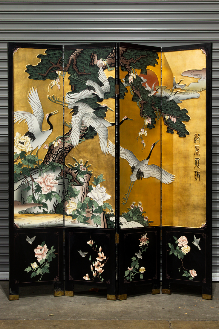CHINESE FOUR-PANEL COROMANDEL STYLE