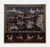 CHINESE FOUR-PANEL FIGURAL COR
