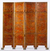 Chinese Four-Panel Folding Flo