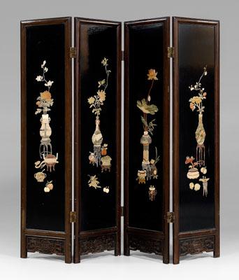 Chinese four-panel inlaid screen,