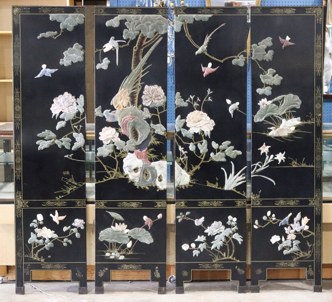 CHINESE FOUR-PANEL LACQUERED