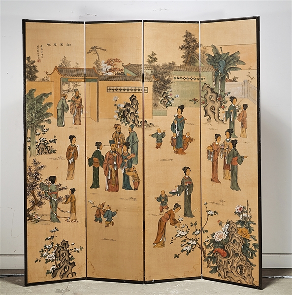 Chinese four-panel painted