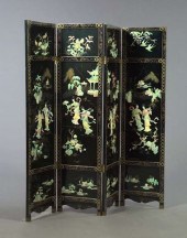 Chinese Four-Panel Parcel-Gilt