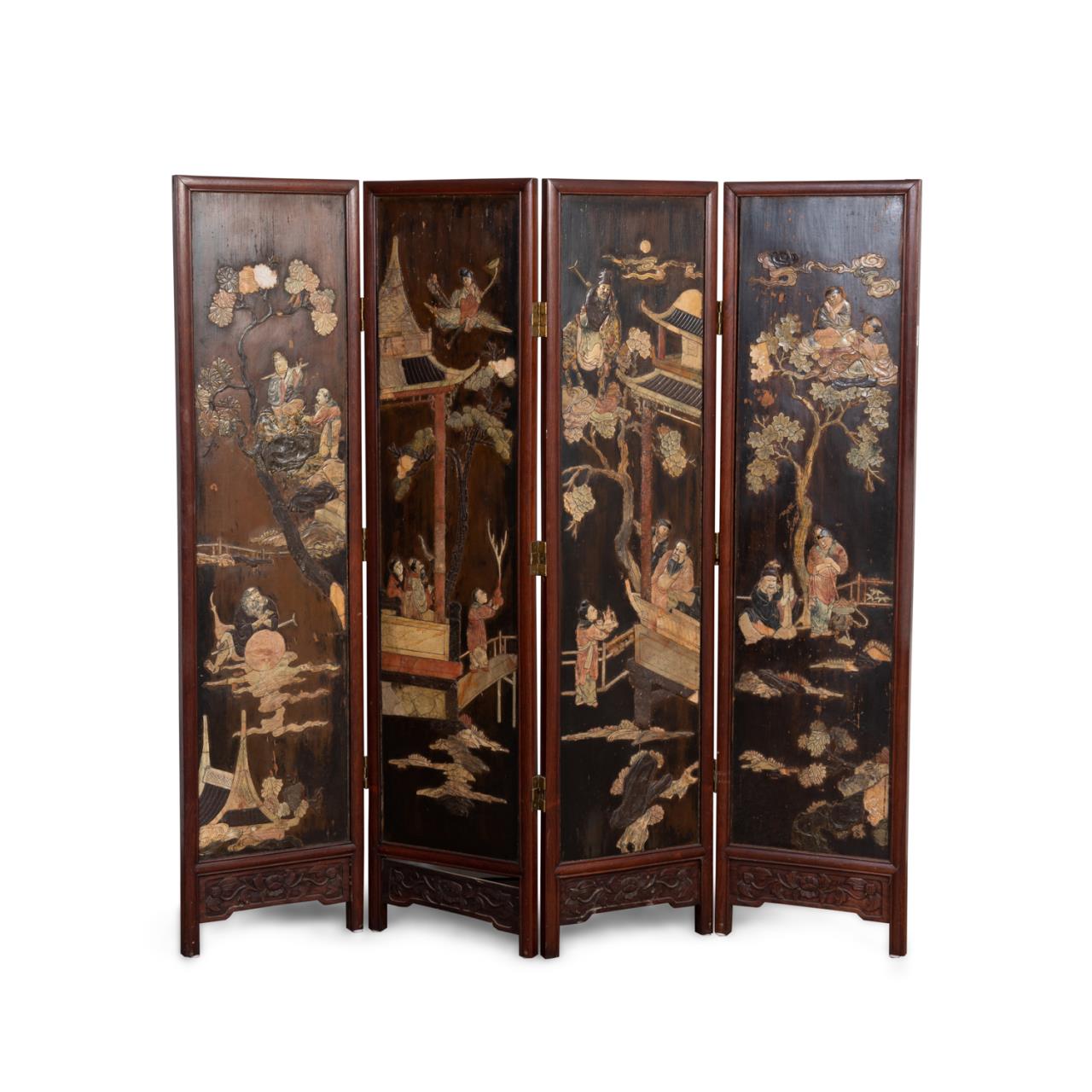 CHINESE FOUR PANEL ROSEWOOD