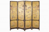 CHINESE FOUR-PANEL SCREENpaint