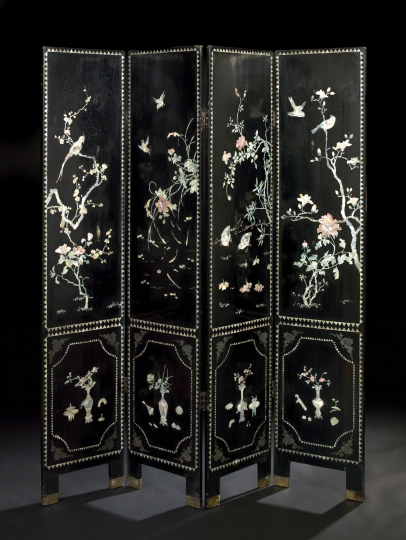 Chinese Four-Panel Tinted and